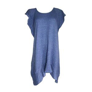 STUDIO B by Bobeau Solid All Blue Ruffle Detail Pullover Dress Womens Size XL